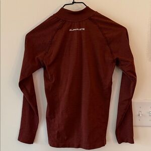 Alphalete Red/Brown Long Sleeve Quarter Zip Top